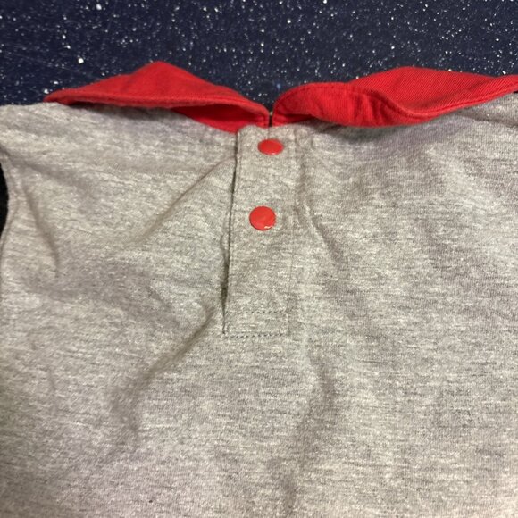 Cincinnati Reds Shirt 24 Months Girls Ruffle Embroidered Collar Gray Black Sleev - Picture 6 of 10